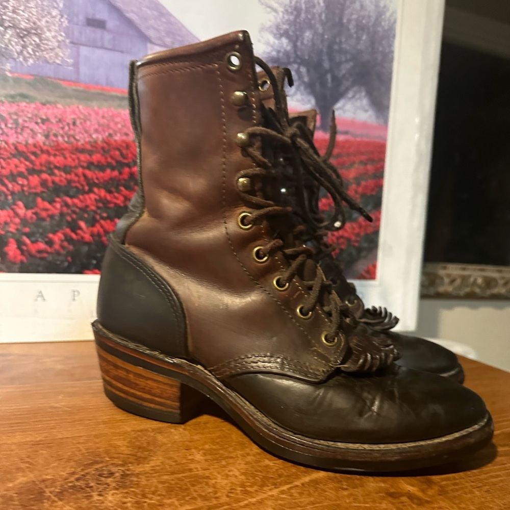 VTG Packer Lace Up Boots Kiltie Brown Women's Size 6.5 Women’s